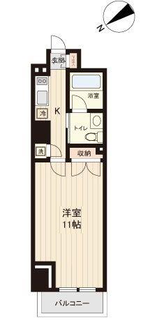 プラティーク清澄白河(1K/5階)の間取り写真