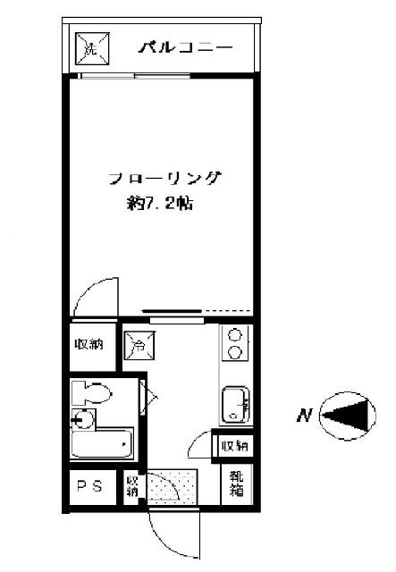 カルス中野(1K/2階)の間取り写真