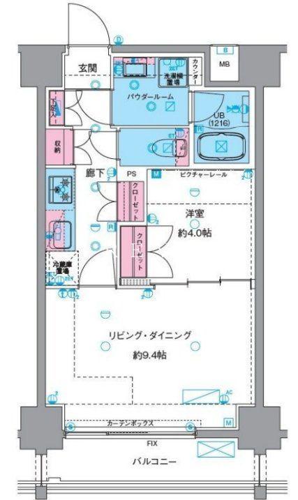 ジェノヴィア浅草VIスカイガーデン(1LDK/10階)の間取り写真