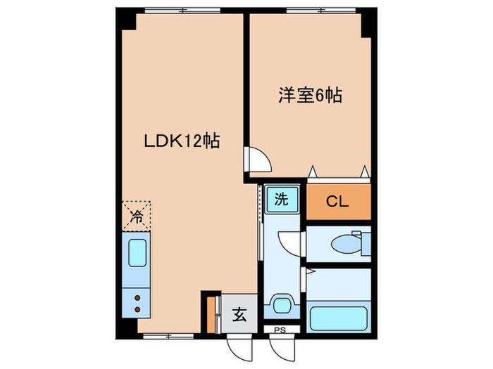 パークヒルズオアシス(1LDK/1階)の間取り写真