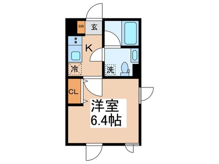 レピュア池袋本町レジデンス(1K/1階)の間取り写真