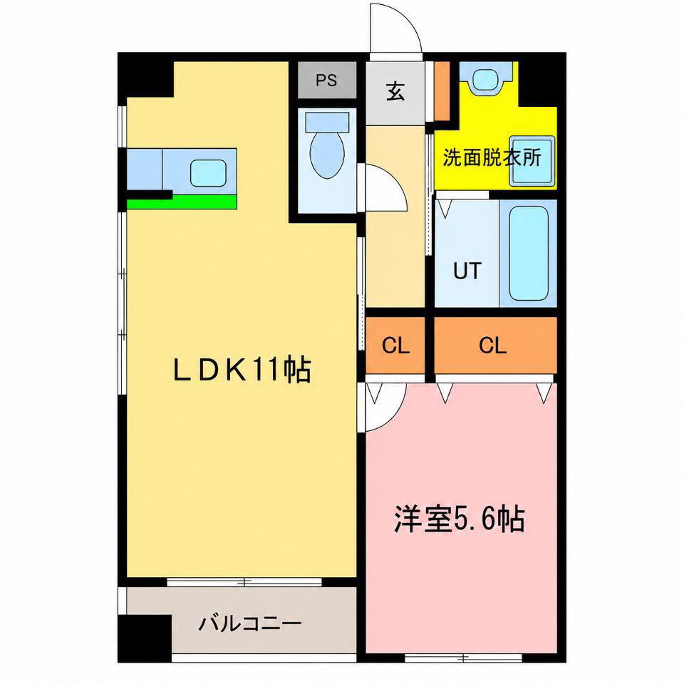 アルテマイスター大工町(1LDK/9階)の間取り写真