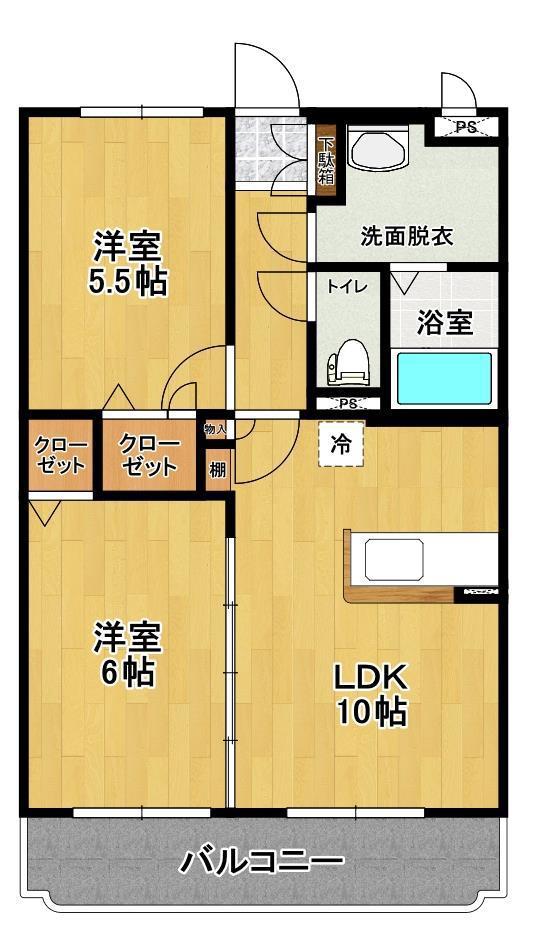 さくらマンション(2LDK/3階)の間取り写真