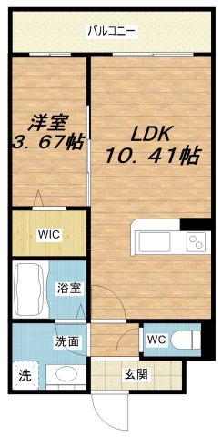 エスグランデ中崎町(1LDK/3階)の間取り写真