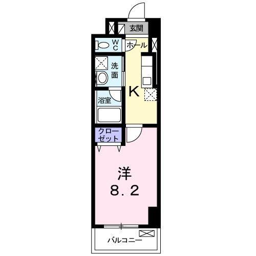 スカイブルーレジデンス横浜(1K/5階)の間取り写真