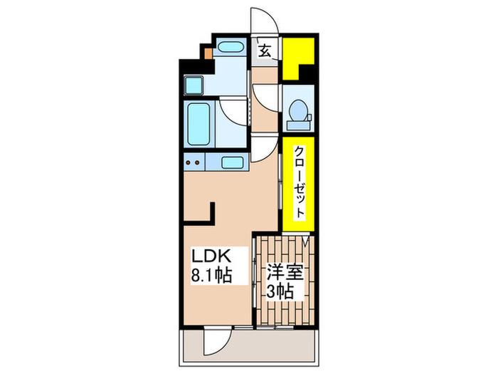 スターヒルズ関内(1LDK/5階)の間取り写真