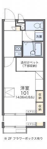 レオパレス南備後(1K/1階)の間取り写真