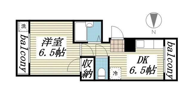 サンライズ高柳マンション(1DK/4階)の間取り写真