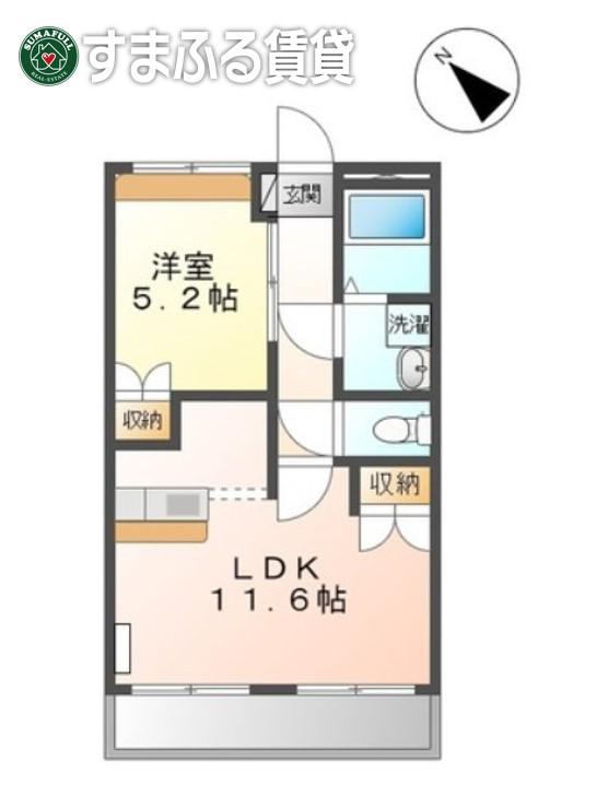 フィオーレ光ヶ丘(1LDK/3階)の間取り写真