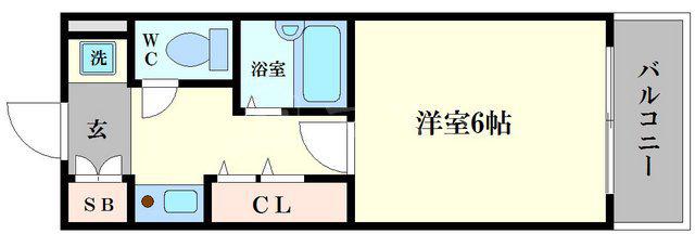 エステムコート大阪城南(1K/5階)の間取り写真