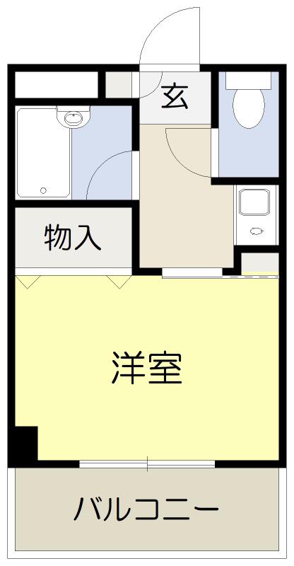 ベルビューレ千里山一番館(1K/3階)の間取り写真