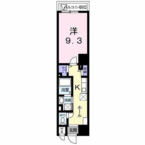 オータムアベニュー(1K/6階)の間取り写真