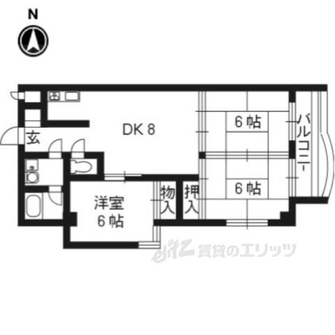 山崎ビル(3LDK/2階)の間取り写真
