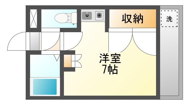 WILLOW COURT 福工大前(ワンルーム/2階)の間取り写真