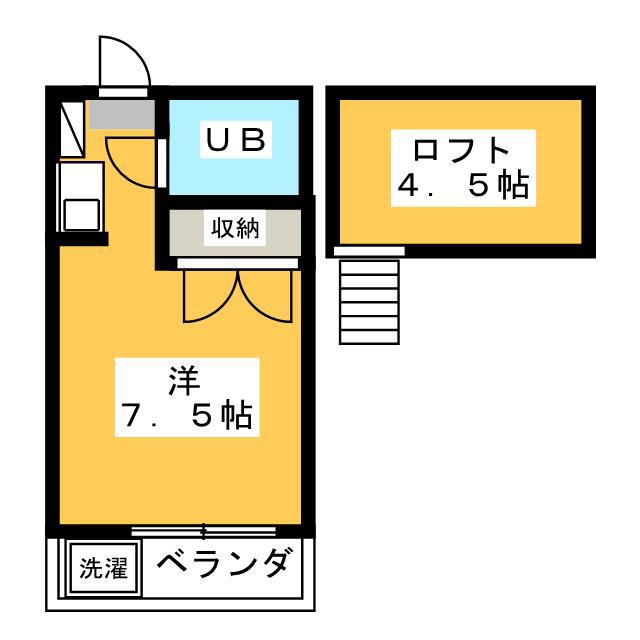ワイズハイム(ワンルーム/2階)の間取り写真