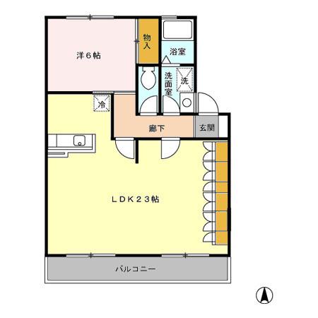 メゾン小柳(1LDK/2階)の間取り写真