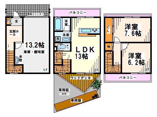 ホワイトファーム(2SLDK/2階)の間取り写真