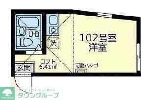 ユナイト新横浜ベルブリック(ワンルーム/1階)の間取り写真