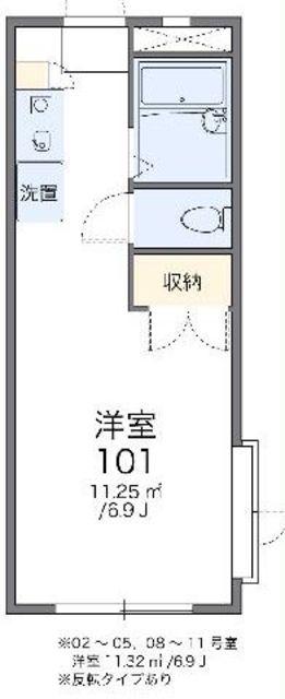 レオパレスANNEXEGAWA(1K/1階)の間取り写真