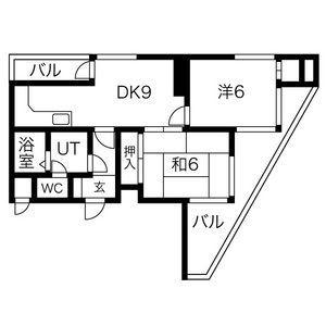 サンメゾン植田(2LDK/10階)の間取り写真