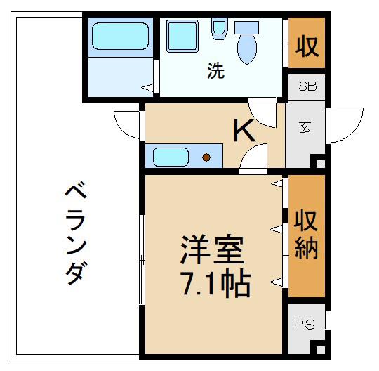 ダブルツリー7番館(1K/5階)の間取り写真