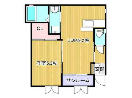 ＪＲ信越本線 越後石山駅 徒歩33分 2階建 築11年(1LDK/1階)の間取り写真