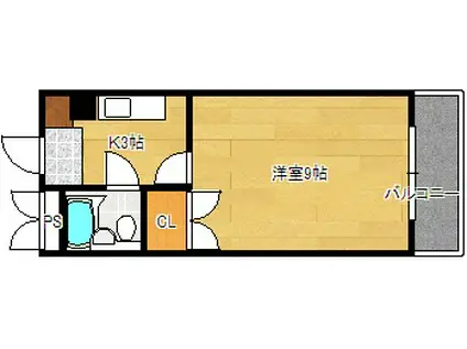 西本ビル(1K/5階)の間取り写真