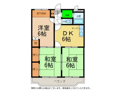 ハイランドマンション多田1・2号(3DK/2階)の間取り写真