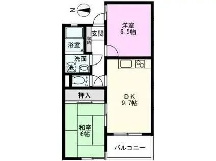 アネックス北越谷プラザ(2DK/1階)の間取り写真