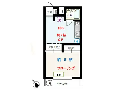 ルミエール・ムサシノ(1DK/3階)の間取り写真