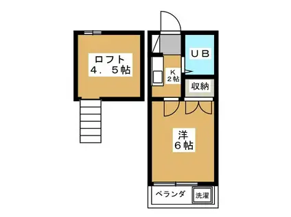 ロイヤルハイツC棟(1K/1階)の間取り写真