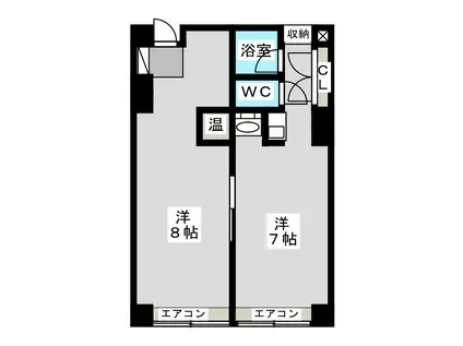 森ビル(1LDK/4階)の間取り写真