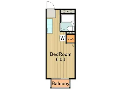 サンライズサトウ(1K/4階)の間取り写真