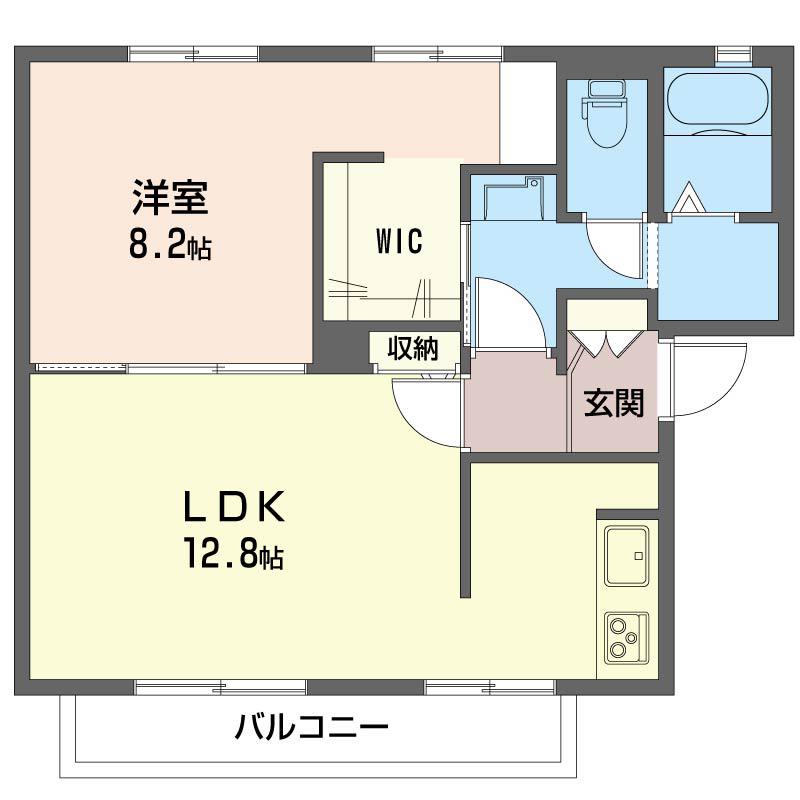 平野ハイツ(1LDK/2階)の間取り写真