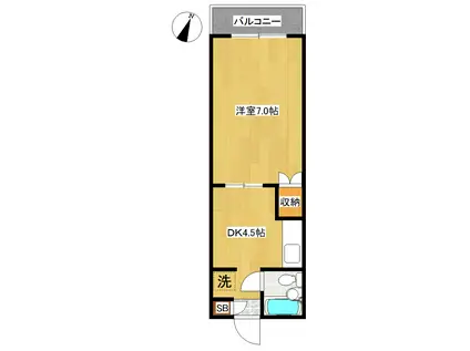 セレス目黒(1DK/2階)の間取り写真