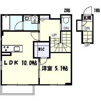 ソフィアメゾン(1LDK/2階)の間取り写真