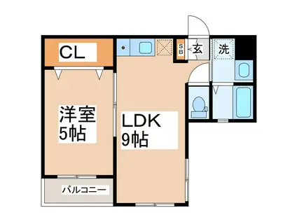シエスタ坪井(1LDK/1階)の間取り写真