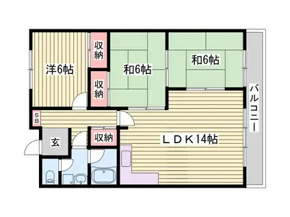 ハイツA&G(3LDK/7階)の間取り写真