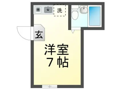岡村ハイツ(ワンルーム/1階)の間取り写真