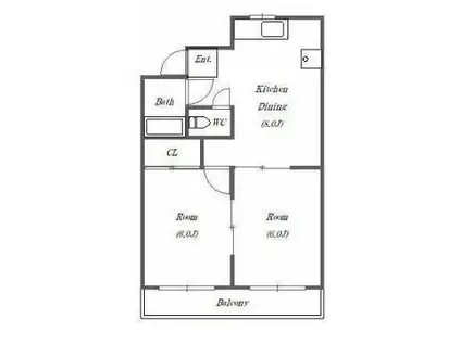 第1青木マンション(2DK/2階)の間取り写真