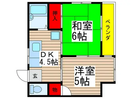 カームパーク菅野(2DK/1階)の間取り写真