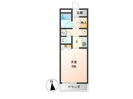 エトワール東青田(ワンルーム/2階)の間取り写真