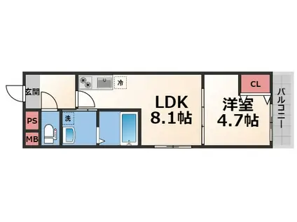 フジパレス八戸ノ里VI番館(1LDK/3階)の間取り写真
