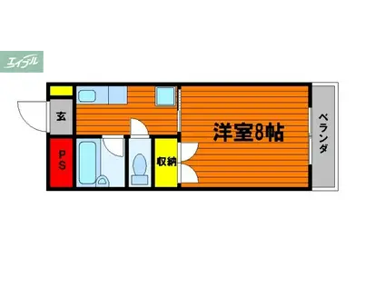 アークハイツ富田町(1K/1階)の間取り写真