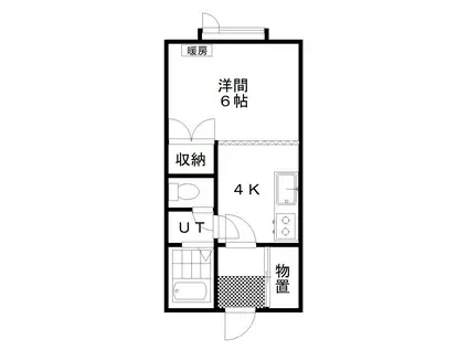 シルキーハウス(1K/1階)の間取り写真