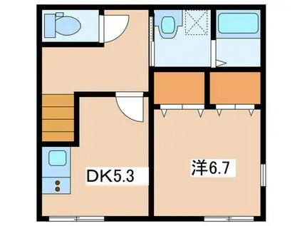ハーミットクラブハウス蒔田(1DK/2階)の間取り写真