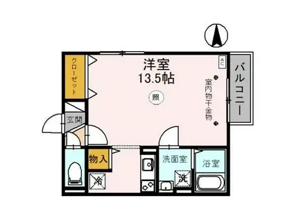 リビングタウン文京A(ワンルーム/2階)の間取り写真
