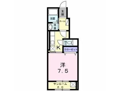 ＪＲ信越本線 長野駅(ＪＲ・しなの) バス乗車時間：18分 最寄りバス停で下車 徒歩4分 2階建 築14年(1K/1階)の間取り写真