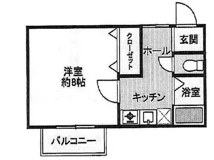 稲野ワンルーム(1K/1階)の間取り写真