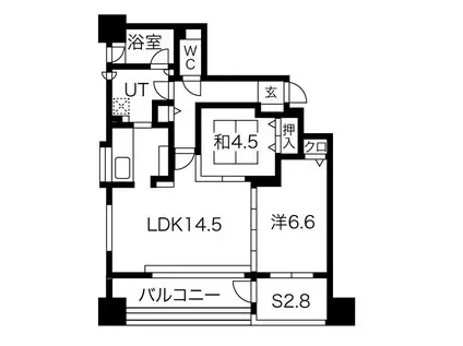 ラ・クラッセ札幌ステーションフロント(2SLDK/9階)の間取り写真